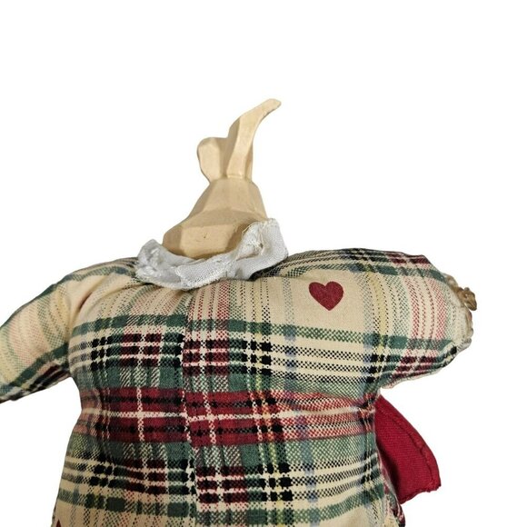 Vintage Russ Country Bunny Doll Red Dress Plaid Outfit Cabbage No markings - Picture 9 of 9